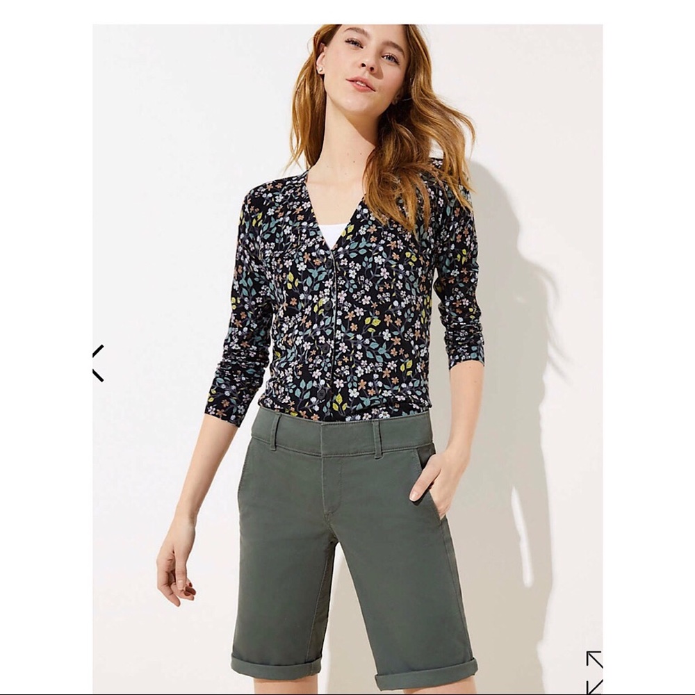 Loft roll Bermuda shorts gray